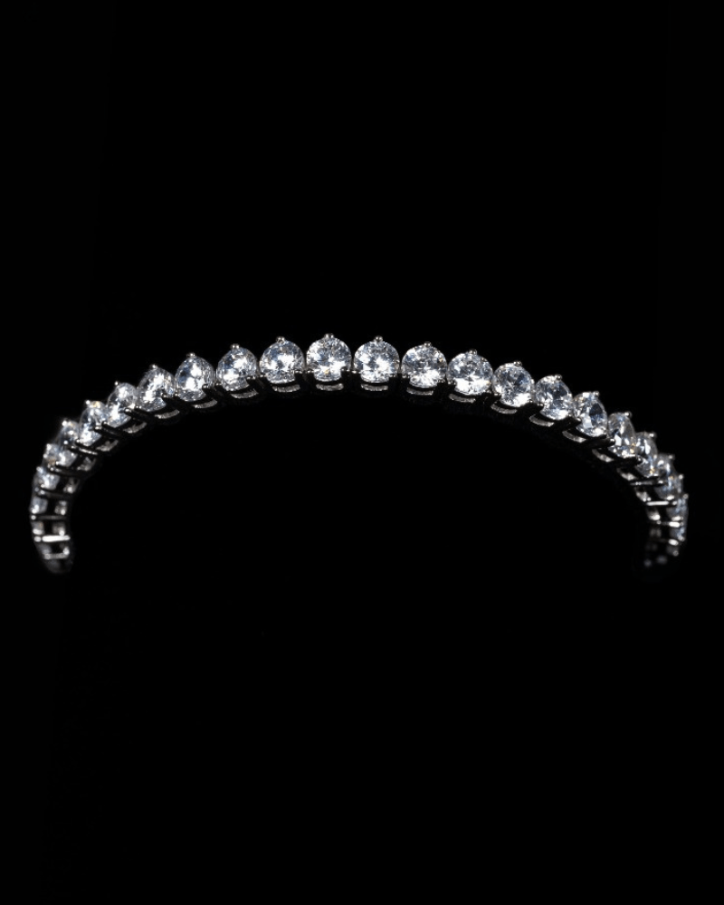 Irene Bracelet with round-cut Allyure Stones set in refined silver Old Hollywood/it girl by Godfrey Allure