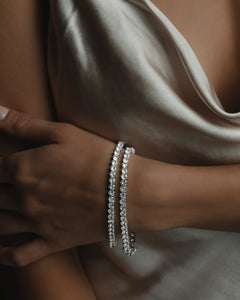 Irene Bracelet with round-cut simulated diamonds set in sterling silver for a classic, elegant look